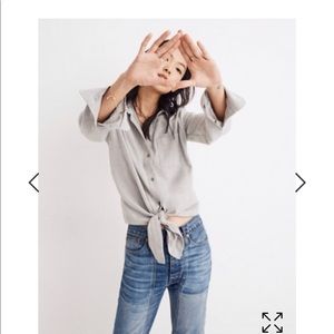 Madewell tie front flannel